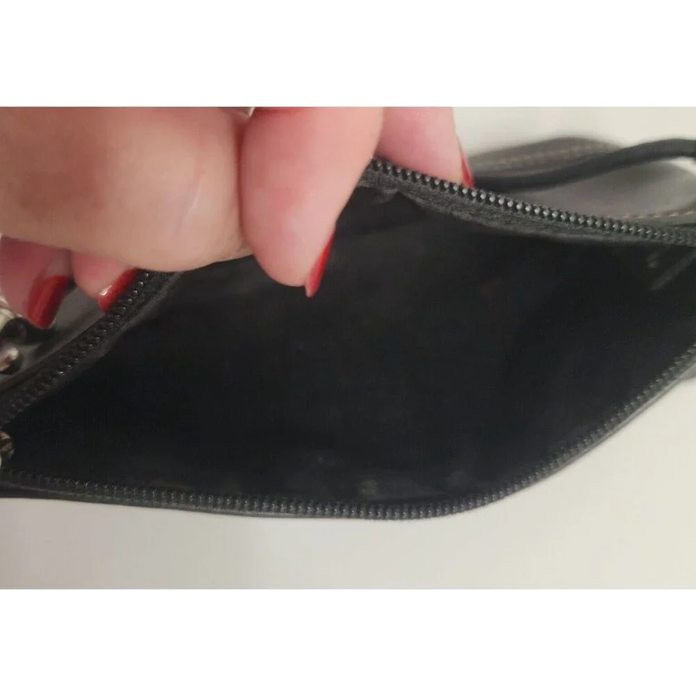 Vintage Coach Wristlet Smooth Leather Clutch Wallet Pouch Black